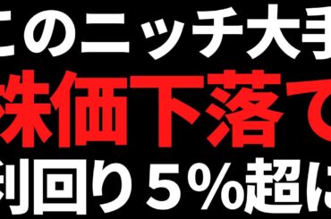 株価25％下落で利回り5％超えたニッチ業界大手株