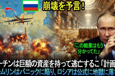崩壊を予言！プーチンは巨額の資産を持って逃亡するこ「計画」し。クレムリンはパニックに陥り、ロシアは公式に地獄に落ちた。。。