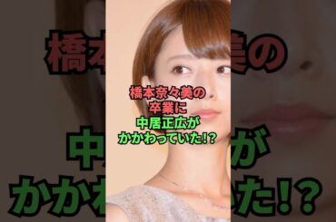 橋本奈々美の卒業に中居正広がかかわっていた⁉︎