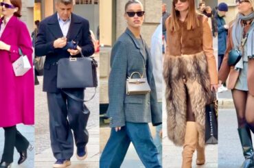 BEAUTIFUL ITALIAN STREET FASHION 2025🇮🇹IWinter Outfits Ideas & Milan Shopping +8 C🛍️ #britishvogue