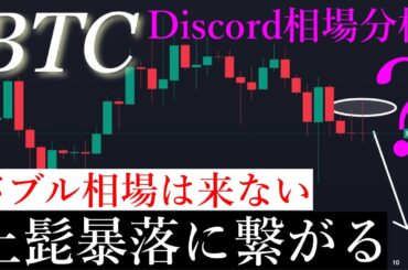 ⚠️ビットコイン上髭重く週明け暴落？！バブル相場を期待している人へ