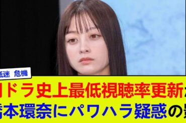 朝ドラ史上最低視聴率更新か 橋本環奈にパワハラ疑惑の影