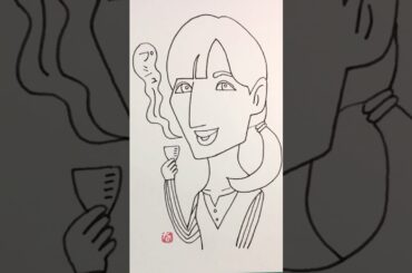 【 #一発描き 】#武田梨奈 さんを描いてみた  #ワカコ酒 #村崎ワカコ #似顔絵の描き方