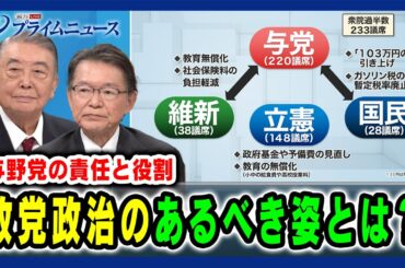 【少数与党国会…与野党の責任と役割】政党政治のあるべき姿とは？ 大島理森×長妻昭 2025/02/14放送＜前編＞