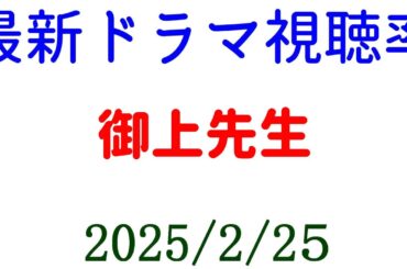 御上先生 視聴率大きく下がる！視聴率速報☆2025年2月25日付