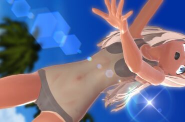 【MMD】エフェクトで透けスケ壊れスク水のえろーちゃんにDeepBlueTownへおいでよを踊ってもらった