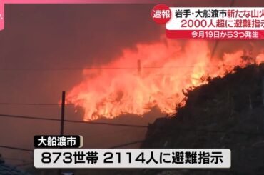 【速報】岩手・大船渡市で新たな山火事  2000人超に避難指示