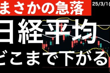 【まさかの急落】日経平均1000円下落後の下目目安と需給分析