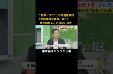 ⬆️本編はリンクから⬆️関連の地震はどこで？注意期間はなぜ1週間？…初の南海トラフ臨時情報「巨大地震注意」発表 “検討会”の委員に聞く