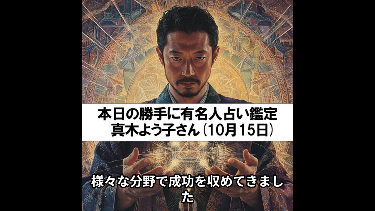 勝手に有名人占い鑑定！（10月15日生まれ、真木よう子さん）