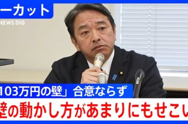 「小さな政治に陥ったことに残念」国民民主党・榛葉幹事長らコメント 「103万円の壁」合意できず　新年度予算案には「反対」の方針｜TBS NEWS DIG