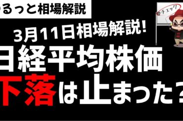 【3月11日のゆるっと相場解説】日経平均株価の下落は終ったのか？今後のシナリオを確認！ズボラ株投資