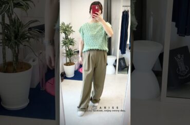 もふもふっとしたフェザータッチのトップスで！250311 #大人ファッション #ファッション #春トップス