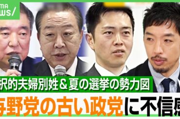 【勢力図】「自民 立憲 維新の既存政党の不信続く」参院選は国民民主など“新しい党”が有利？選択的夫婦別姓は？西田亮介が解説｜アベヒル