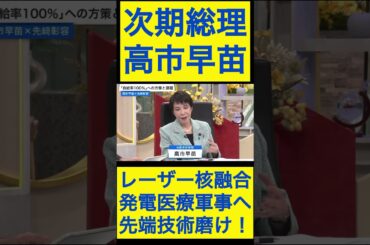 高市早苗切り抜き14 レーザー核融合、発電医療軍事へ先端技術磨け！ #shorts