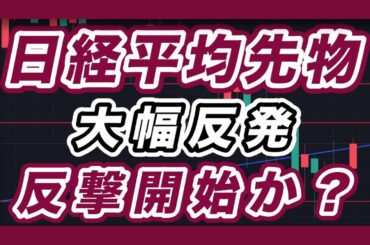 日経平均先物　大幅上昇　反撃開始か？【ドル円,NYダウ,ナスダック100,S&P500】