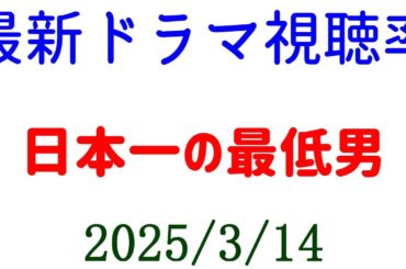日本一の最低男 視聴率下がる！視聴率速報☆2025年3月14日付