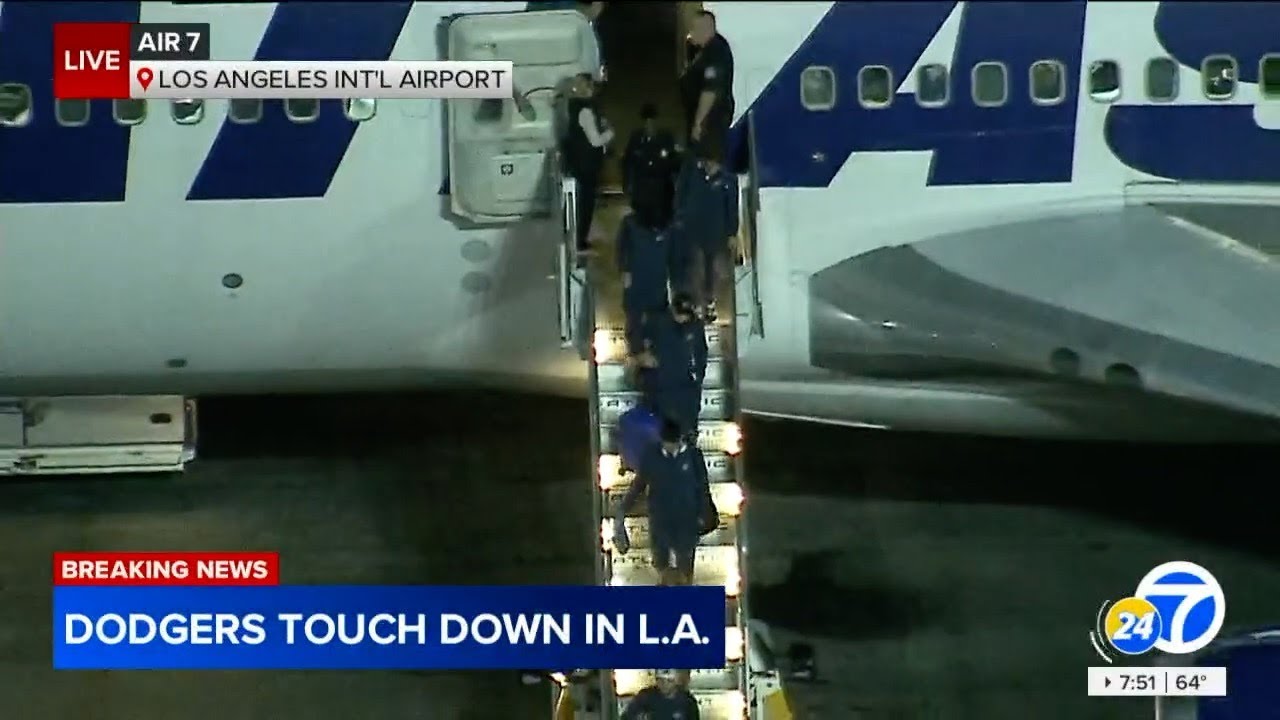 Tokyo Series: Dodgers team plane Atlas Air returns from Japan Tokyo Series: Dodgers team plane Atlas Air returns from Japan