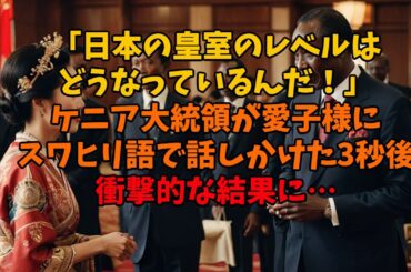 【海外の反応】「日本の皇室のレベルはどうなっているんだ！」ケニア大統領が愛子様にスワヒリ語で話しかけた3秒後、衝撃的な結果に…【関連動画1本】