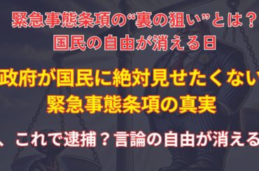 【徹底考察】緊急事態条項の“裏の狙い”とは？国民の自由が消える日