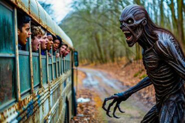 【映画紹介】ツアーバスが人気のない道で故障し、中に閉じ込められた10代の若者のグループは、恐ろしい生物が攻撃を始めたときに恐怖に直面します。