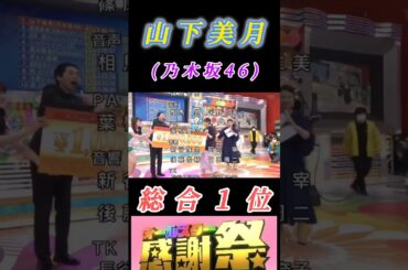 【山下美月】『オールスター感謝祭2021 総合優勝』#山下美月 #感謝祭 #乃木坂46 #3期生 #オールスター感謝祭 #2021