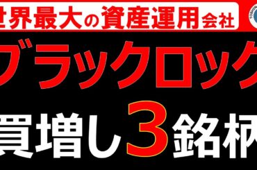 【大量保有】ブラックロック が直近買増した日本株3選