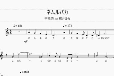 【楽譜】ネムルバカ　平祐奈 as 鯨井ルカ