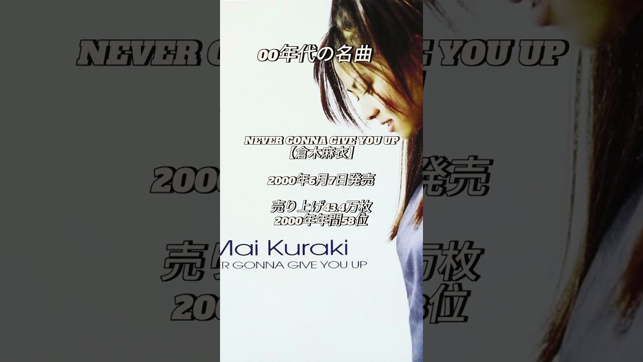 00年代の名曲 NEVER GONNA GIVE YOU UP 倉木麻衣 # #名曲 #平成 #神曲 #倉木麻衣 #天才 #音楽 #musician #music #jpop #hit #song