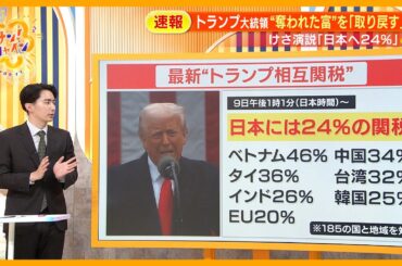 【速報】｢日本へ24％｣トランプ大統領 “相互関税” 発表  自動車関税はどうなる？ 下請け業者悲鳴【サン！シャインニュース】