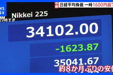 輸出関連銘柄が大きく売りに 日経平均株価が一時1600円以上下落 “トランプ関税”受け懸念が拡大｜TBS NEWS DIG