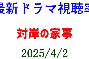 対岸の家事！視聴率速報☆2025年4月2日付