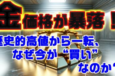 金価格が暴落！歴史的高値から一転、なぜ今が“買い”なのか？