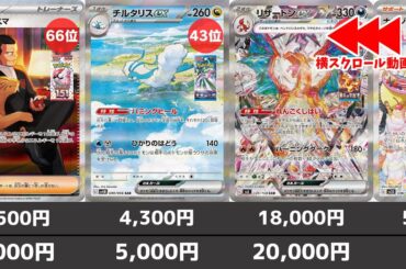 【ポケカ】人気ポケモン高騰続く SAR高額ランキング 2025年4月最新相場(ロケット団の栄光発売前/熱風のアリーナ発売後)  【ポケモンカード】 Pokemon Card Price Ranking