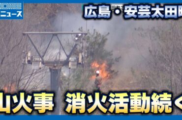【山火事】広島・安芸太田町で消火活動続く「野焼きの火が山に」