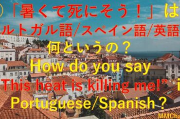 ㊺240726「暑くて死にそう！」はポルトガル語/スペイン語/英語で何と言うの？」"This heat is killing me!" in Portuguese/Spanish?