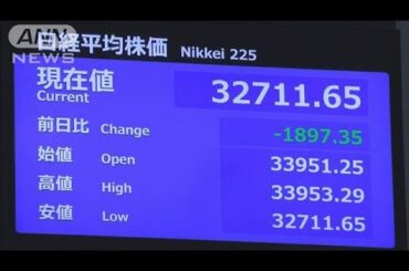 【速報】日経平均　一時1800円超値下がり　ナスダック主要株下落の流れ受け(2025年4月11日)