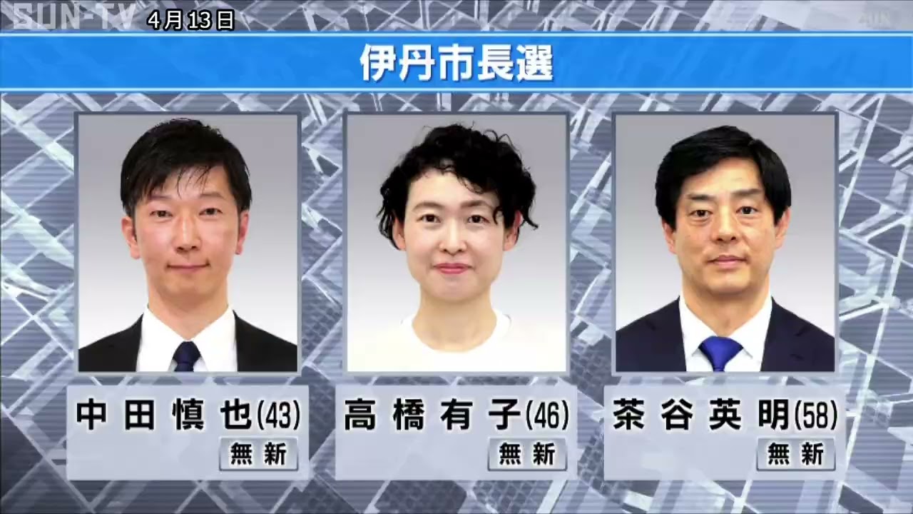4月13日投開票 伊丹市長選と宝塚市長選 いずれも無所属の新人3人による争い 4月13日投開票 伊丹市長選と宝塚市長選 いずれも無所属の新人3人による争い