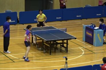2021年IH 卓球 女子シングルス1回戦 山田桃子 前橋商(群馬) vs 洙田麻衣 尽誠学園(香川)
