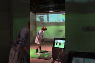 【スポドリ】インドアゴルフのオフショットを公開💖後藤楽々のナイスショット⛳  #後藤楽々#セントフォースゴルフクラブ #ゴルフ女子#ゴルフ#インドアゴルフ#スポドリ#コンペ