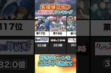 名探偵コナン 興行収入ランキング　 #アニメ　#名探偵コナン 　#shorts