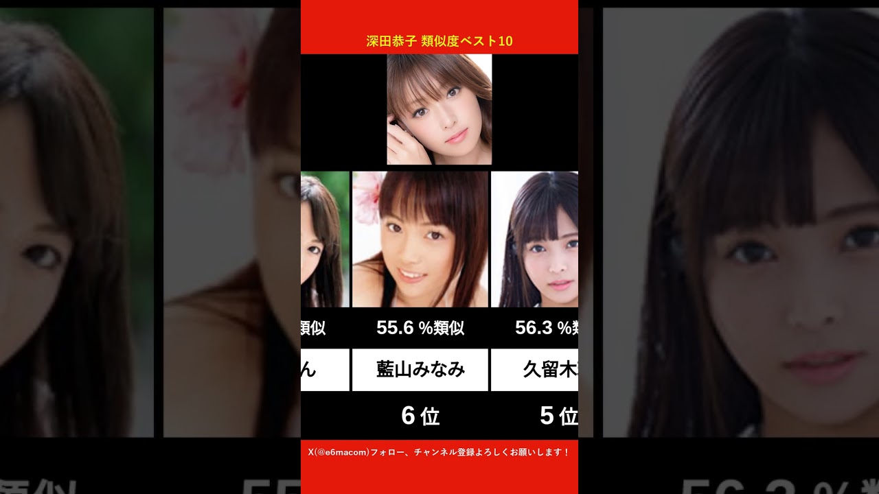 深田恭子に似てるAV女優ベスト10 【AI解析】
