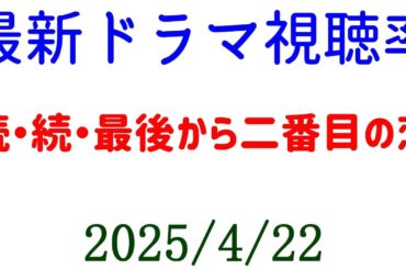 続・続・最後から二番目の恋 高視聴率！視聴率速報☆2025年4月22日付