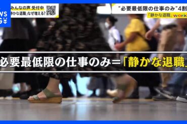 【work23】会社辞めずに“最低限の仕事”「静かな退職」広がる　実践中の20代男性に密着「ダラダラした方がコスパいい」 企業に意外なメリット？【news23】｜TBS NEWS DIG