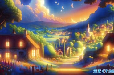 「星降る村の夜｜ジブリ風ピアノと森の音で眠る」