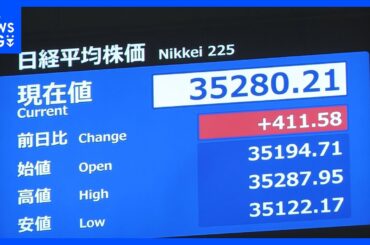 【速報】日経平均株価 一時400円以上値上がり　トランプ大統領「中国への関税引き下げ検討」 輸出関連株など中心に買い注文広がる｜TBS NEWS DIG