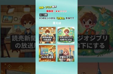 NO.17：全て正解した人は【映画・アニメ】業界マスター！ #クイズ #ショート #業界研究 #就活応援 #shorts