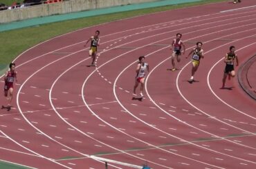 20250427123423宮崎県高校ジュニア男子200ｍ予選2組 白石 侑大1/宮崎(延岡工業)22"92