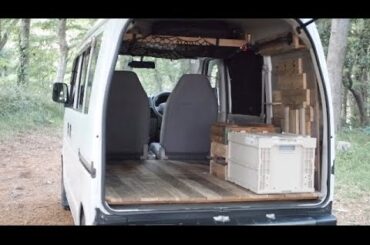 【エブリイ車中泊】ルームツアー！廃材で作る古材風のインテリア。今までのDIYのまとめ。