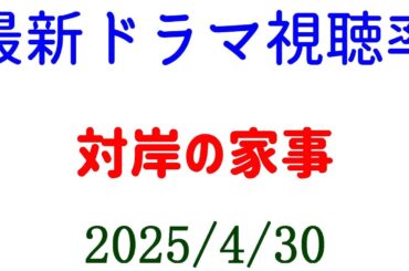 対岸の家事！視聴率速報☆2025年4月30日付